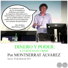 DINERO Y PODER: LA CIENCIA EN CRISIS - Por MONTSERRAT ÁLVAREZ - Jueves, 19 de Enero de 2017